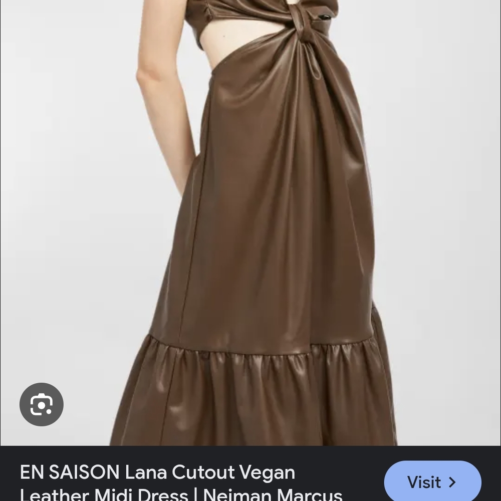 En Saison Taupe Vegan Leather Dress